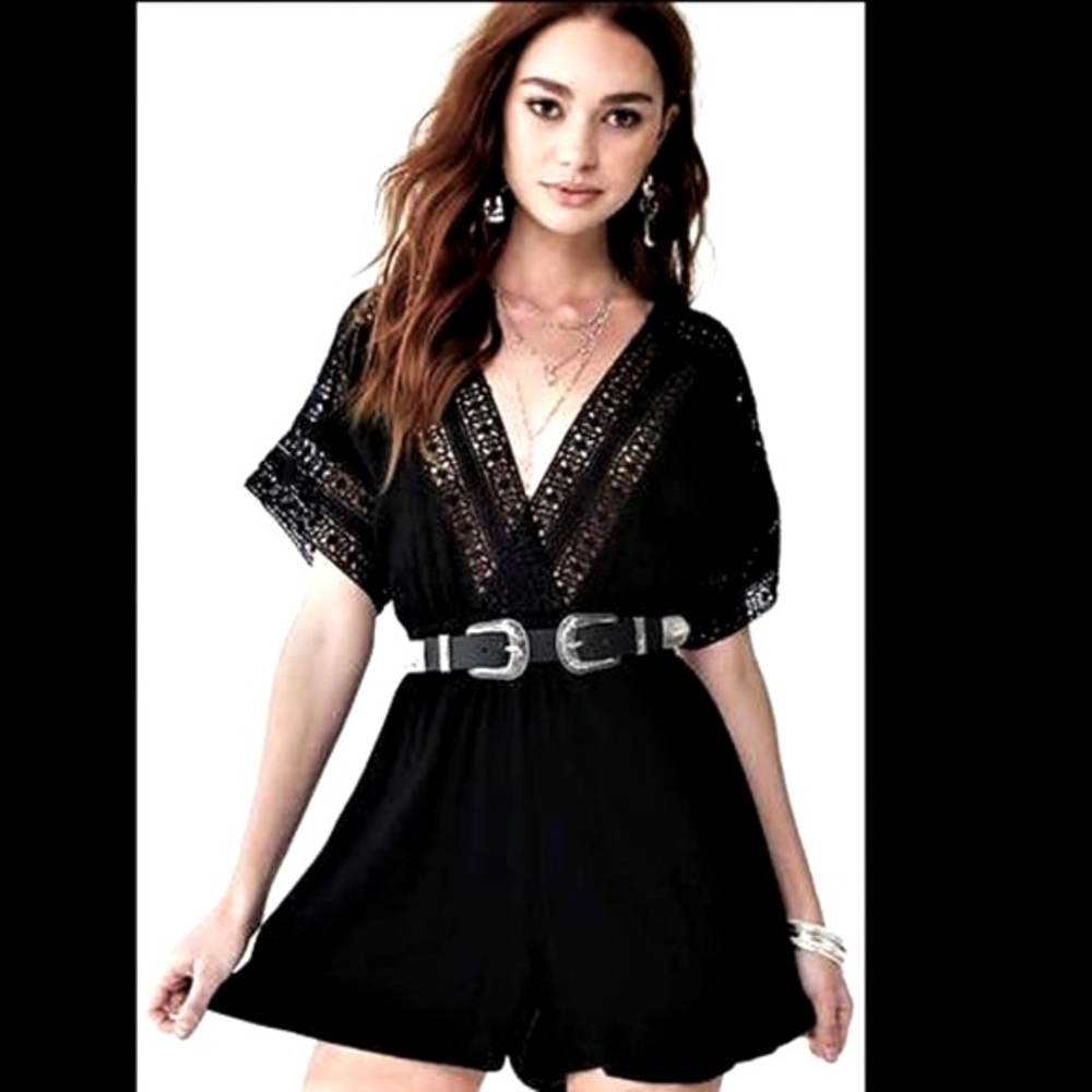 Romper Crochet Lace-Trim Surplice Imported from Brasil spring summer NEW…